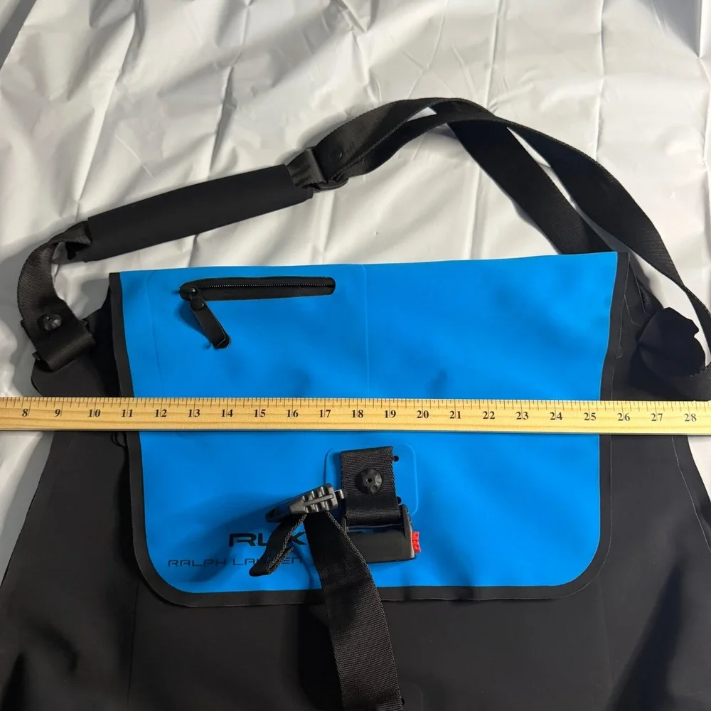 RLX Ralph Lauren Mens Messenger Bag Blue Black Water-Resistant Techwear Light